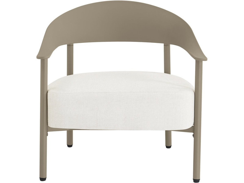 Lot de 2 fauteuils de jardin en plastique et métal "Céora" - Taupe