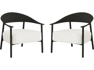 Lot de 2 fauteuils de jardin en plastique et en métal "Céora" - Noir