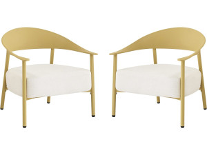 Lot de 2 fauteuils de jardin en plastique et métal "Céora" - Jaune