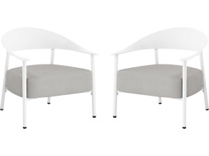 Lot de 2 fauteuils de jardin en plastique et en métal "Céora" - Blanc