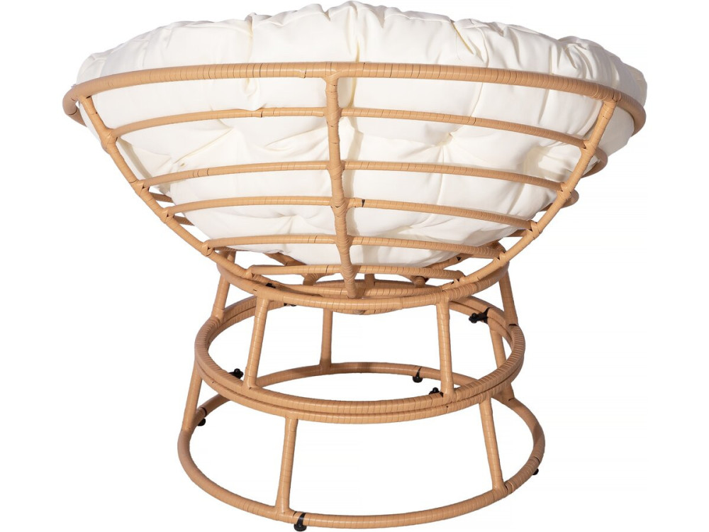 Fauteuil papasan intérieur/extérieur style loveuse "Bali" - Ø91cm - Beige