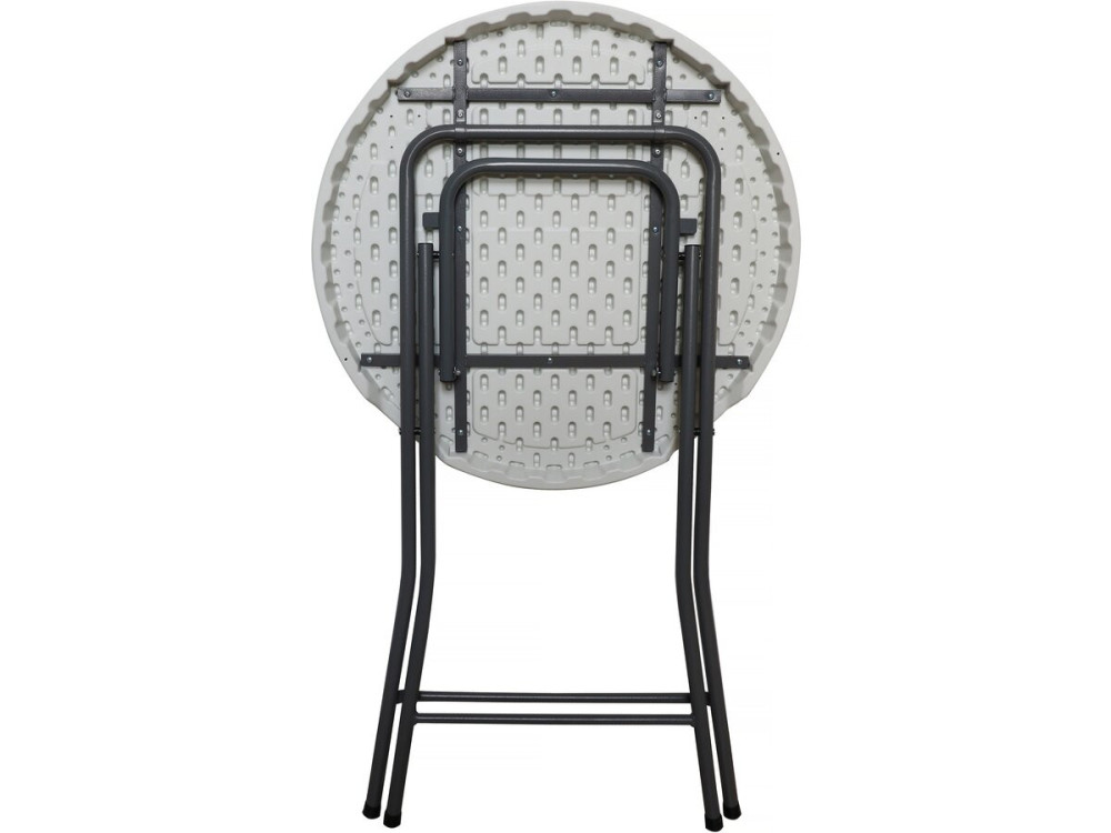 Table haute pliante en plastique Ø 80 cm "Lili" - blanc