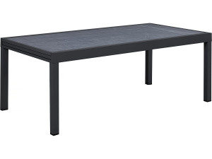 Table jardin en aluminium extensible "Lagos" - 200/320 x 105 x 76 cm - Noir