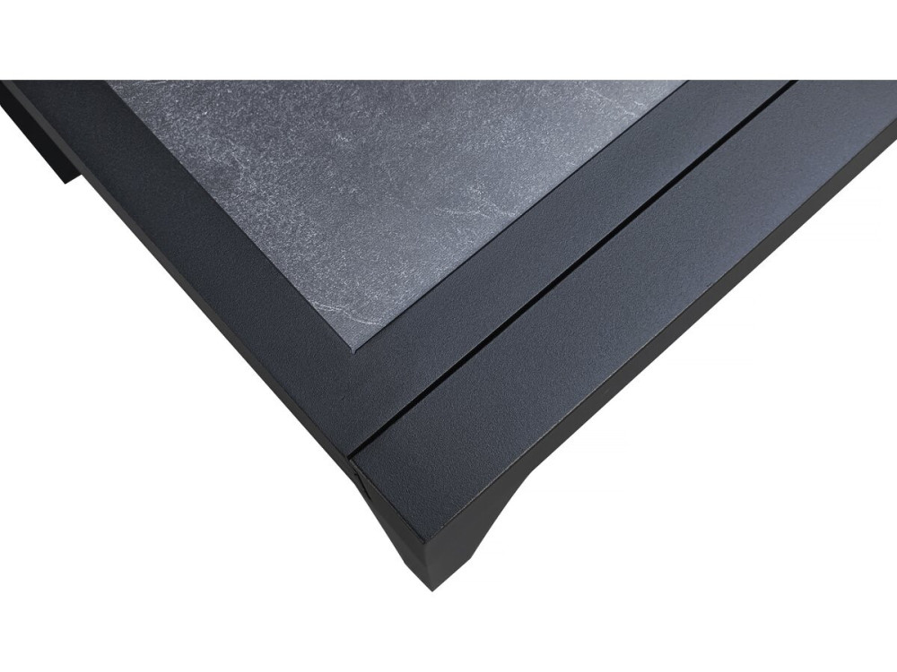 Table jardin en aluminium extensible "Lagos" - 200/320 x 105 x 76 cm - Noir