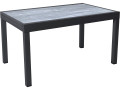 Table de jardin en aluminium extensible "Lagos" - 140/280 x 90 x 76 cm - Gris - Gris
