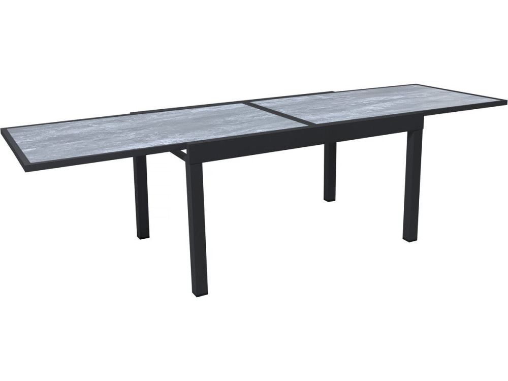 Table de jardin en aluminium extensible "Lagos" - 140/280 x 90 x 76 cm - Gris