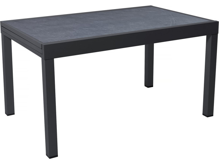 Table de jardin en aluminium extensible "Lagos" - 140/280 x 90 x 76 cm - Noir