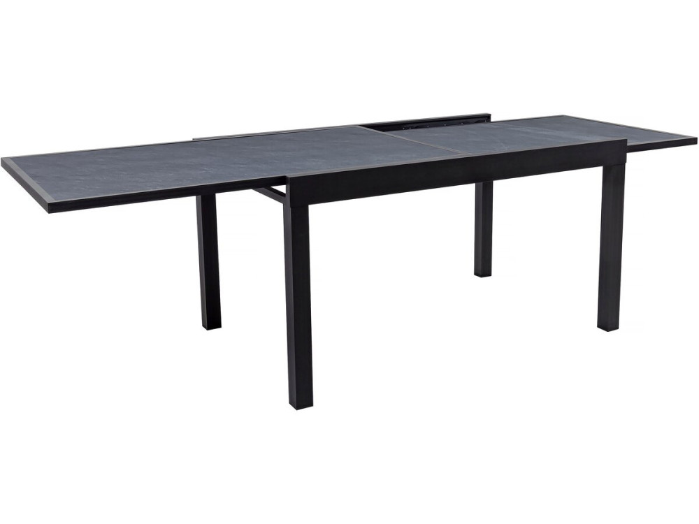 Table de jardin en aluminium extensible "Lagos" - 140/280 x 90 x 76 cm - Noir