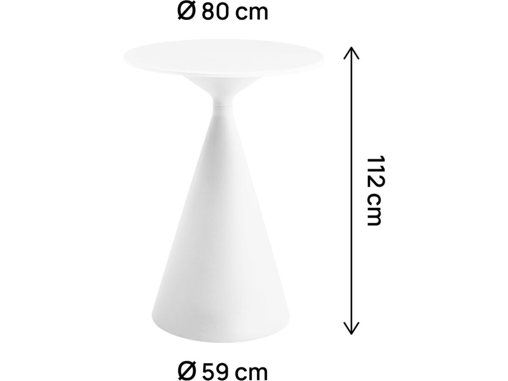 Table haute bistro de jardin ⌀80 cm "Néora" - Blanc