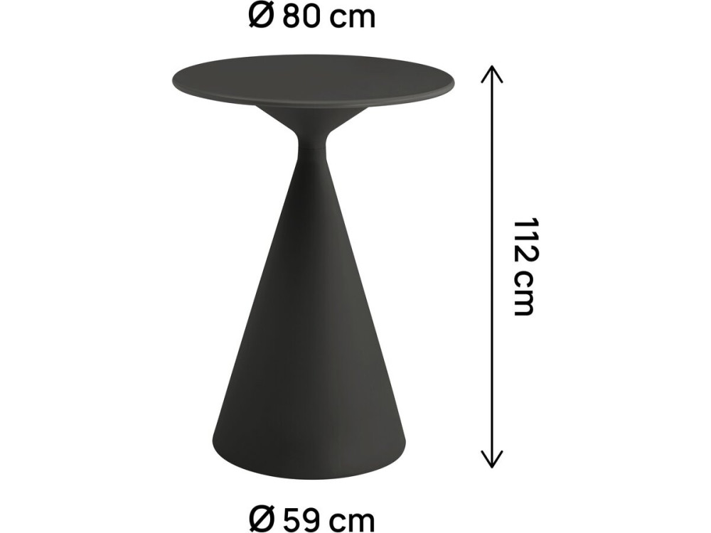 Table haute bistro de jardin ⌀80 cm "Néora" - Noir