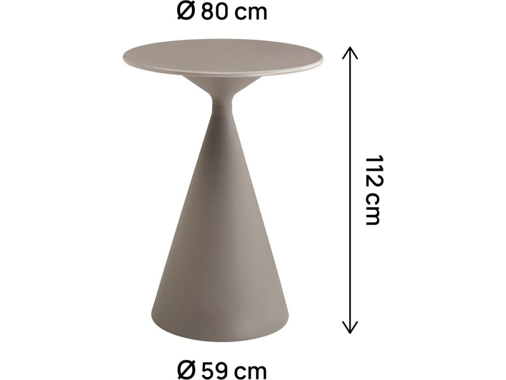 Table haute bistro de jardin ⌀80 cm "Néora" - Taupe