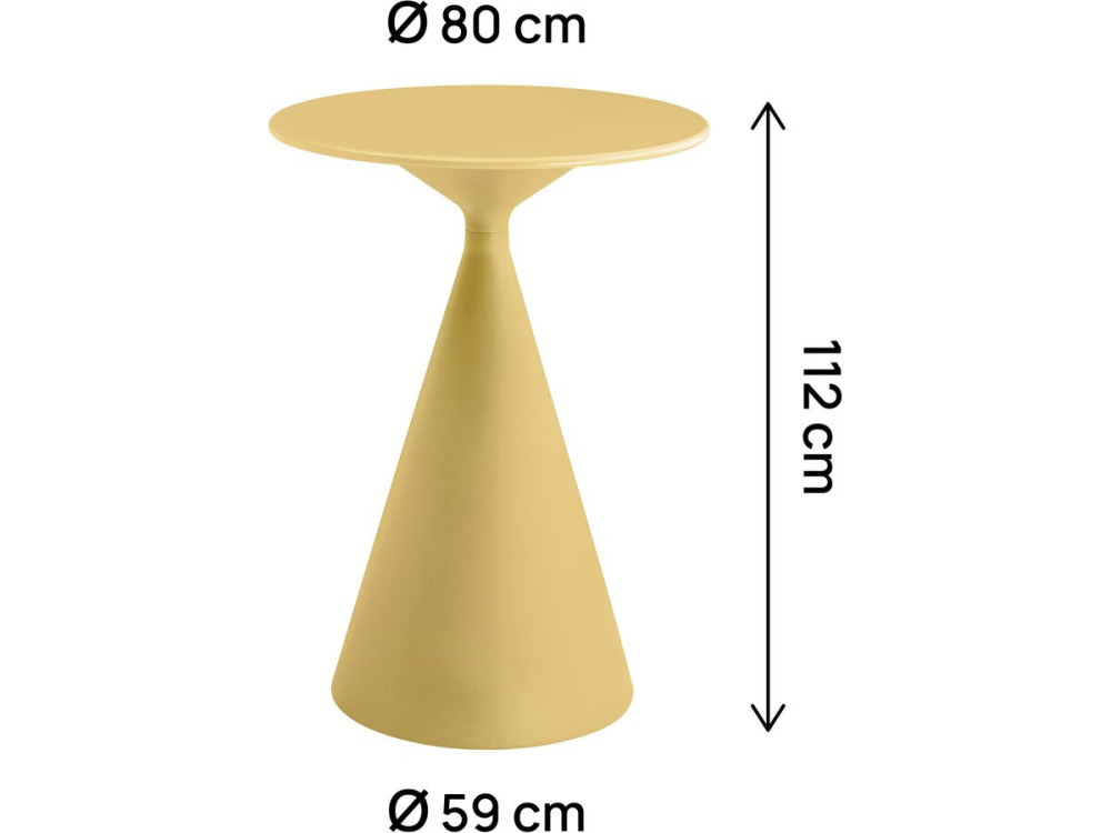 Table haute bistro de jardin ⌀80 cm "Néora" - Jaune