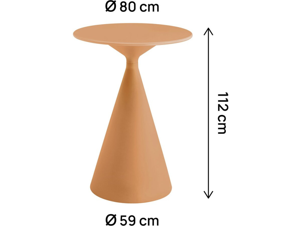 Table haute bistro de jardin ⌀80 cm "Néora" - Orange
