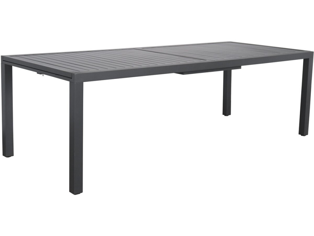 Table de jardin extensible en métal "Salou" - 240/300 x 100 x 75 cm - Gris