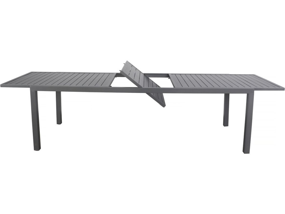 Table de jardin extensible en métal "Salou" - 240/300 x 100 x 75 cm - Gris