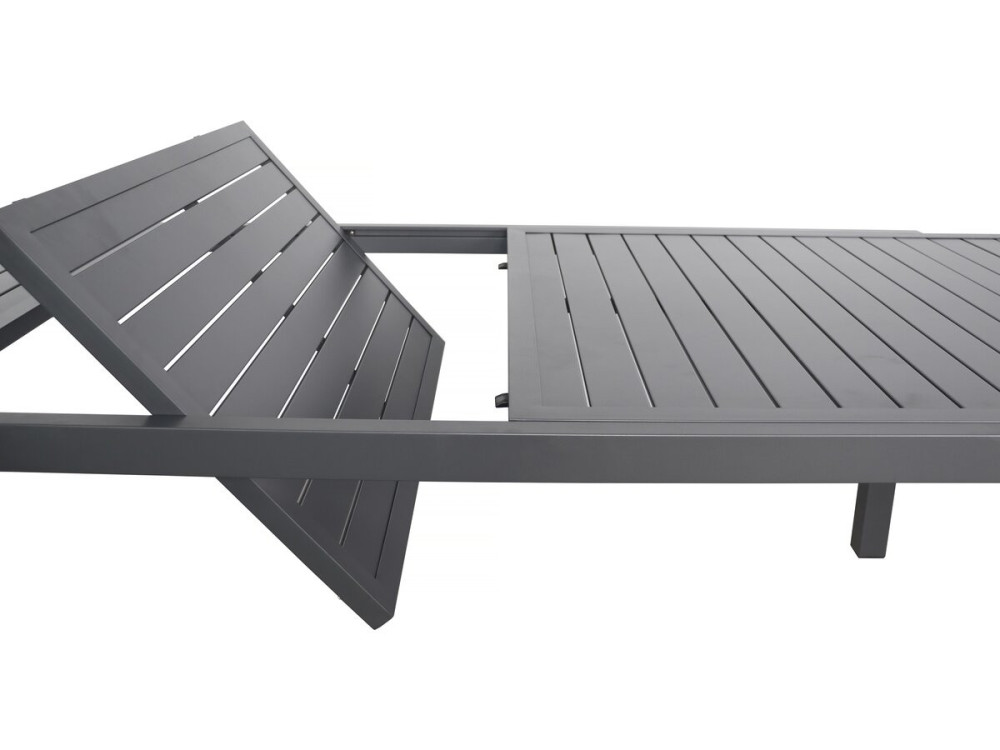 Table de jardin extensible en métal "Salou" - 240/300 x 100 x 75 cm - Gris