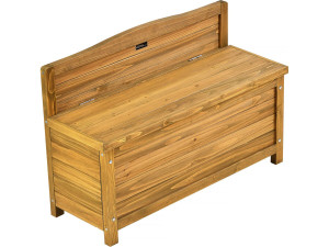 Banc coffre de jardin en bois "Ben" - 90 x 33 x 60 cm - Marron