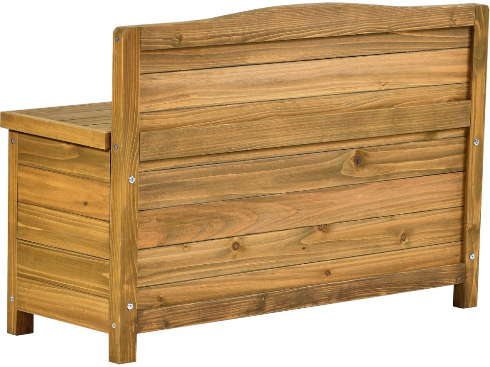 Banc coffre de jardin en bois "Ben" - 90 x 33 x 60 cm - Marron