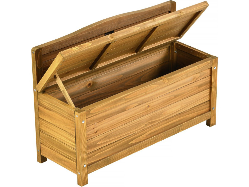 Banc coffre de jardin en bois "Ben" - 90 x 33 x 60 cm - Marron