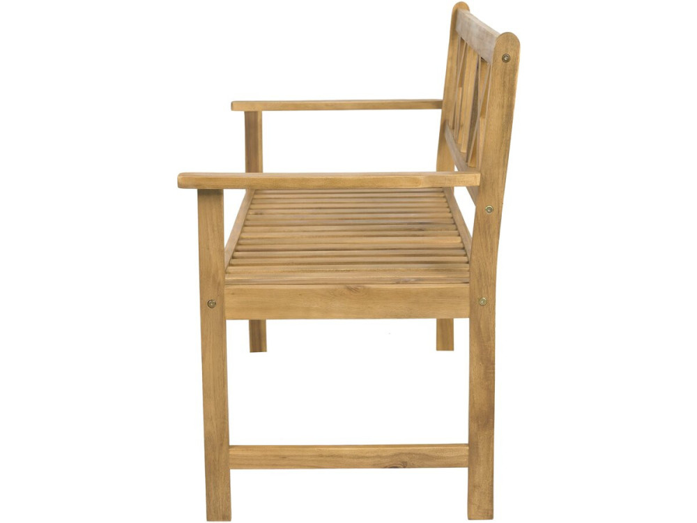 Banc de jardin en bois 120 cm "Surabaya" - 2 places - Marron