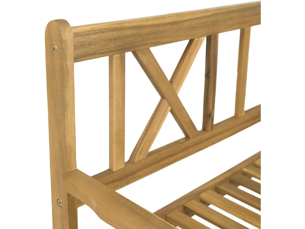 Banc de jardin en bois 120 cm "Surabaya" - 2 places - Marron
