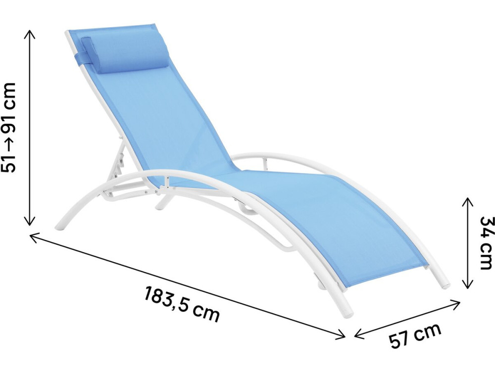 Bain de soleil en aluminium "Beauty" - Phoenix - Bleu - Lot de 2