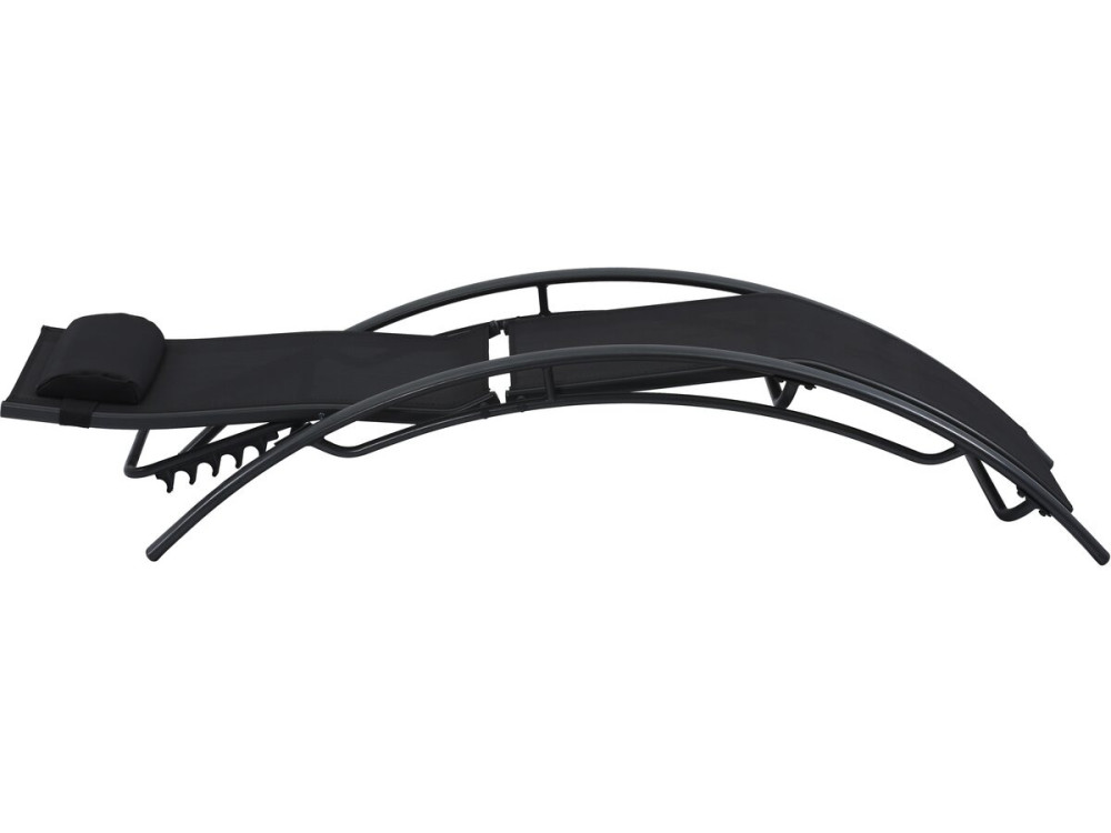 Lot de 2 bains de soleil en aluminium Beauty "Phoenix" - Noir