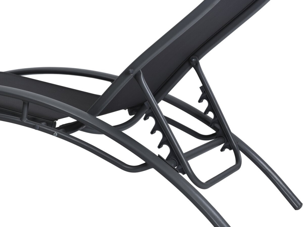 Lot de 2 bains de soleil en aluminium Beauty "Phoenix" - Noir