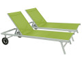 Bain de soleil en aluminium et textilène "Bella" - Phoenix - Vert - Lot de 2 - Vert