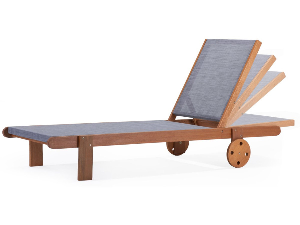 Lot de 2 bains de soleil en bois exotique "Saïgon" - Maple - Gris