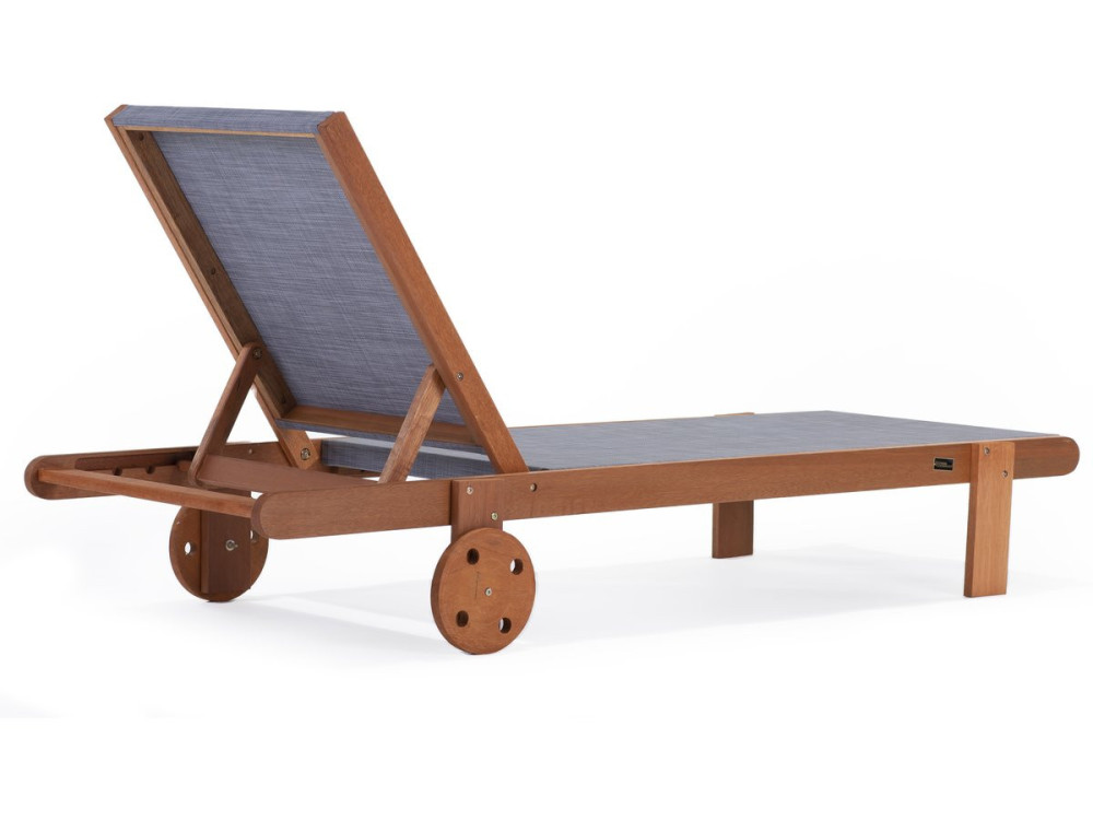 Lot de 2 bains de soleil en bois exotique "Saïgon" - Maple - Gris