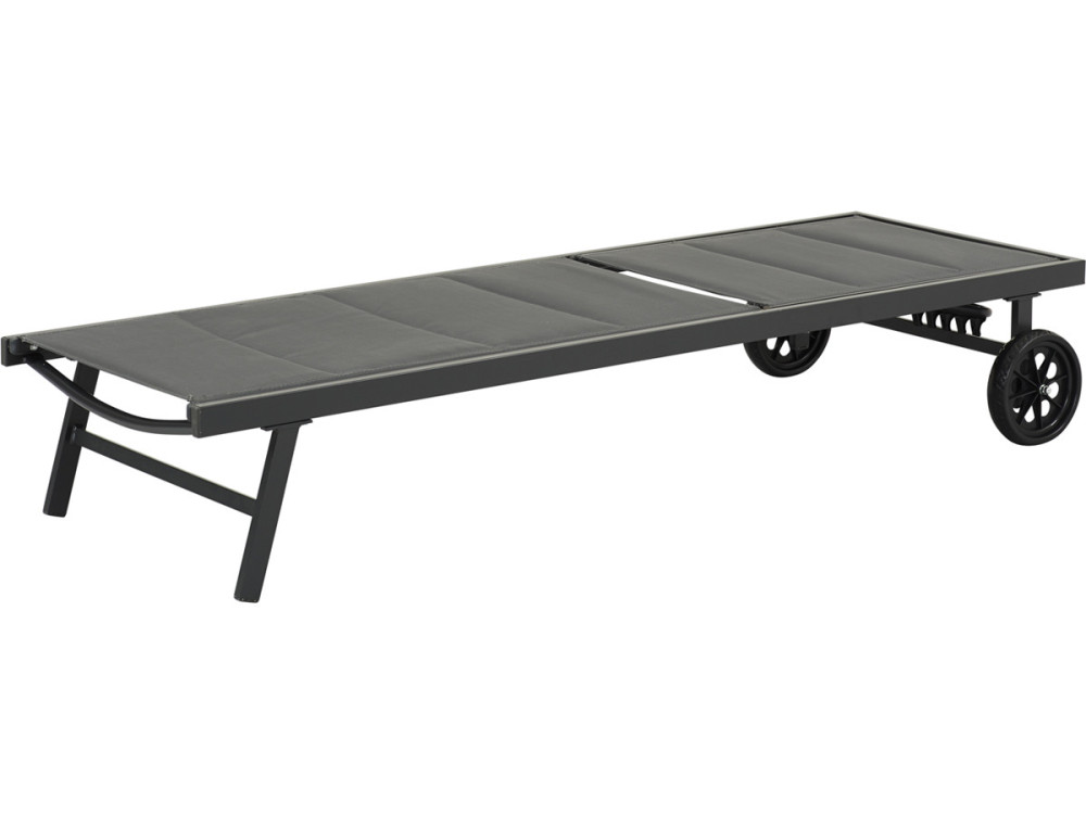 Bain de soleil textilène matelassé et aluminium "Bella" - Phoenix - Gris foncé