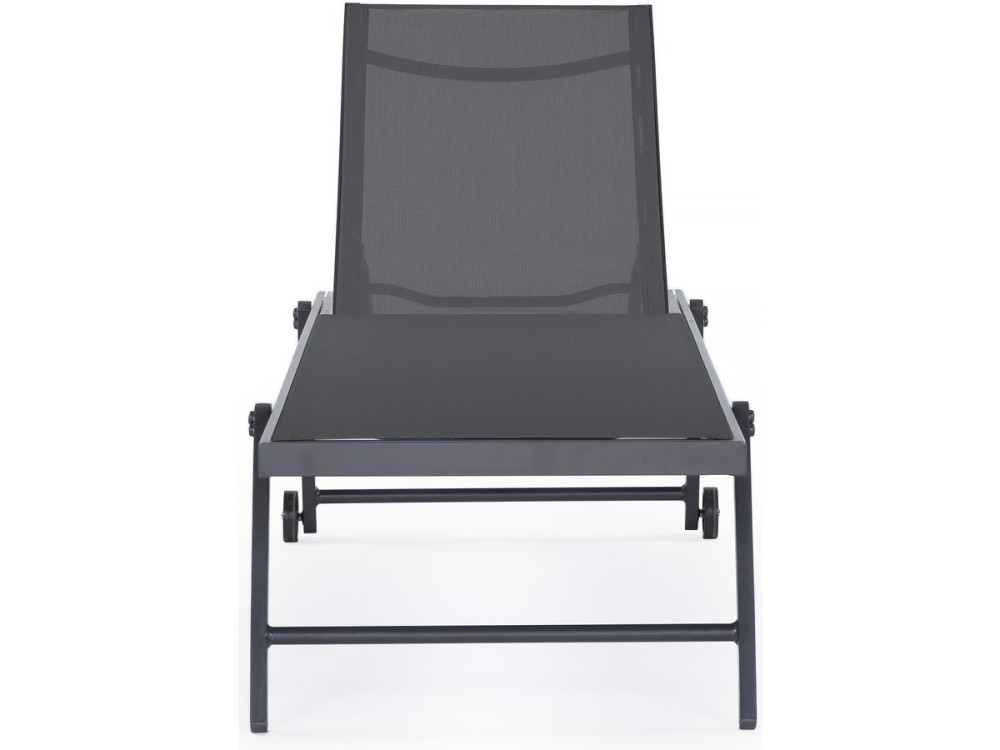 Lot de 2 bains de soleil textilène aluminium "Jolia" - Gris foncé