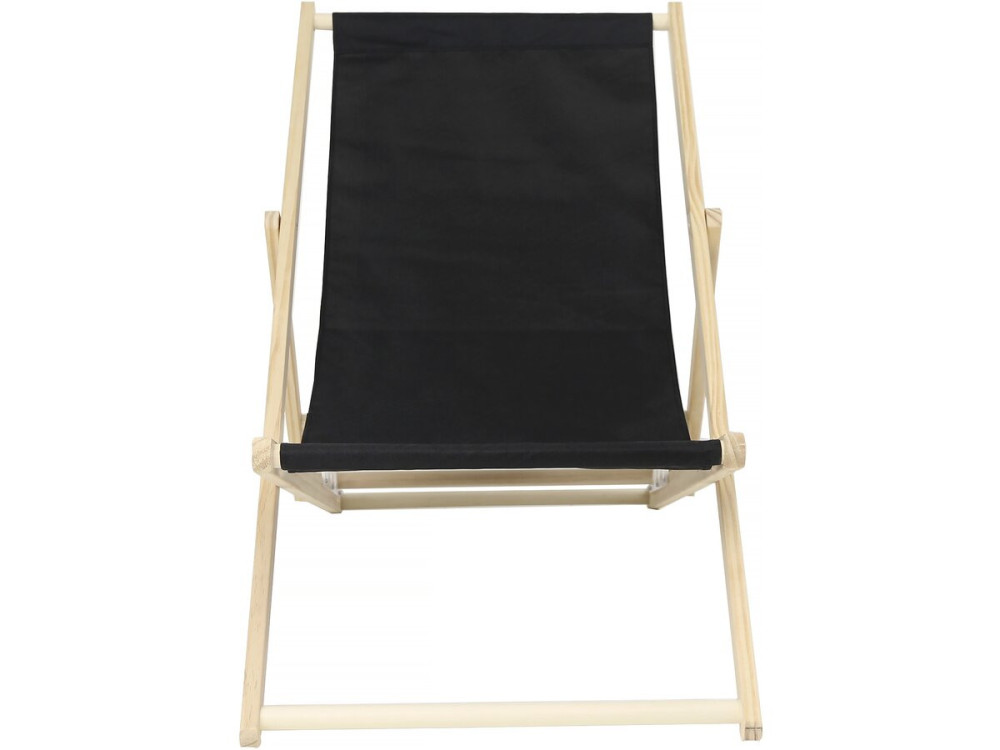 Lot de 2 transat en bois "Chilienne" - 107 x 56.5 x 81 cm - Noir