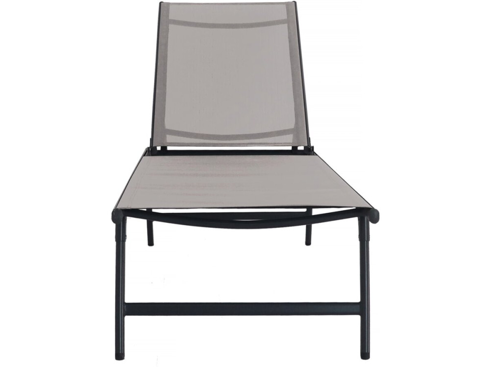 Lot de 2 bains de soleil en métal "Sublima" - 180 x 54 x 104 cm - Taupe