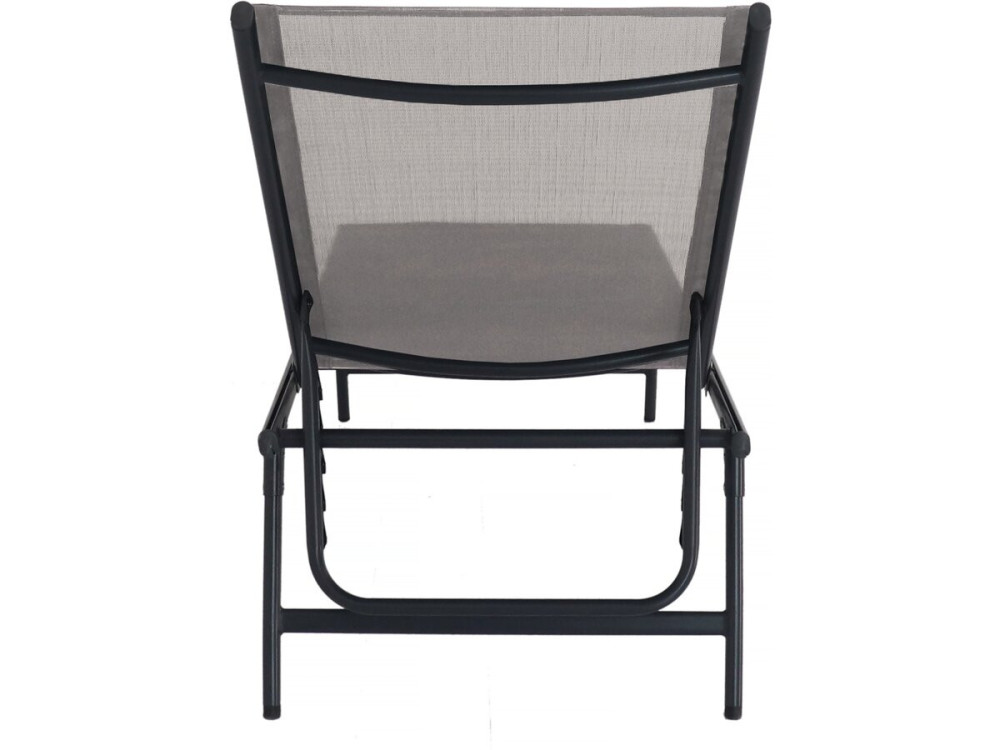 Lot de 2 bains de soleil en métal "Sublima" - 180 x 54 x 104 cm - Taupe