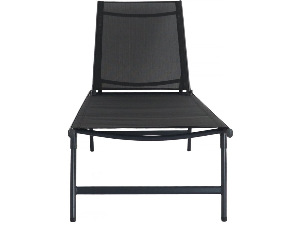 Lot de 2 bains de soleil en métal "Sublima" - 180 x 54 x 104 cm - Noir