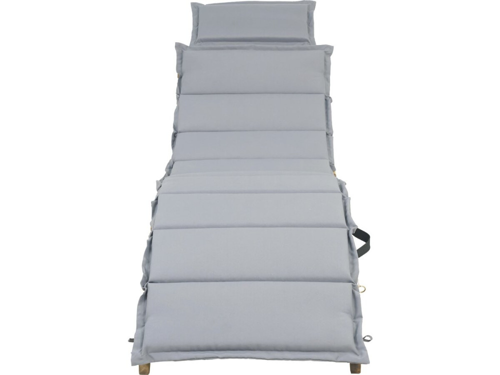 Bain de soleil en bois avec coussins inclus "Jakarta" - Gris