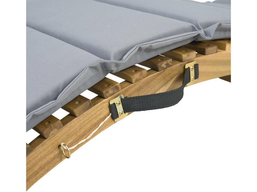 Bain de soleil en bois avec coussins inclus "Jakarta" - Gris