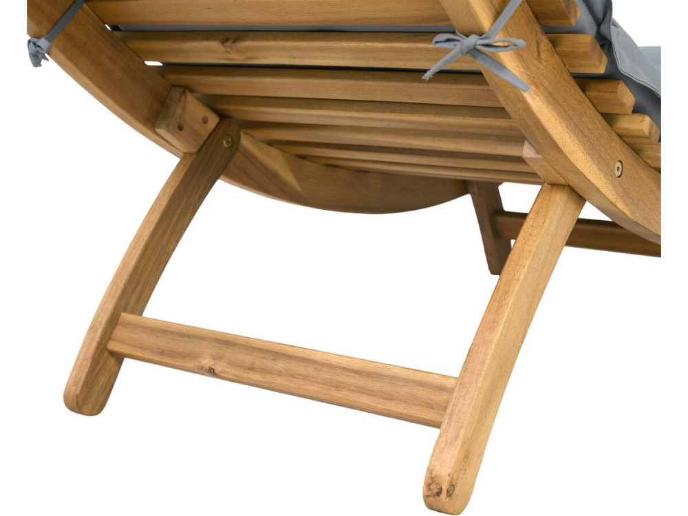 Bain de soleil en bois avec coussins inclus "Jakarta" - Gris