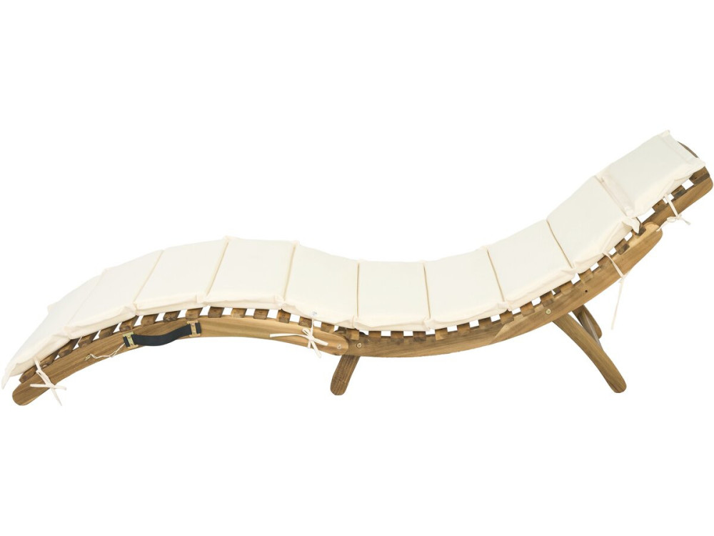 Bain de soleil en bois avec coussins inclus "Jakarta" - Beige