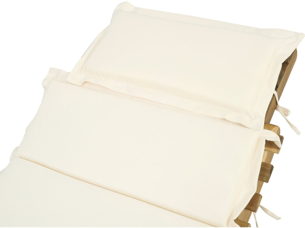Bain de soleil en bois avec coussins inclus "Jakarta" - Beige