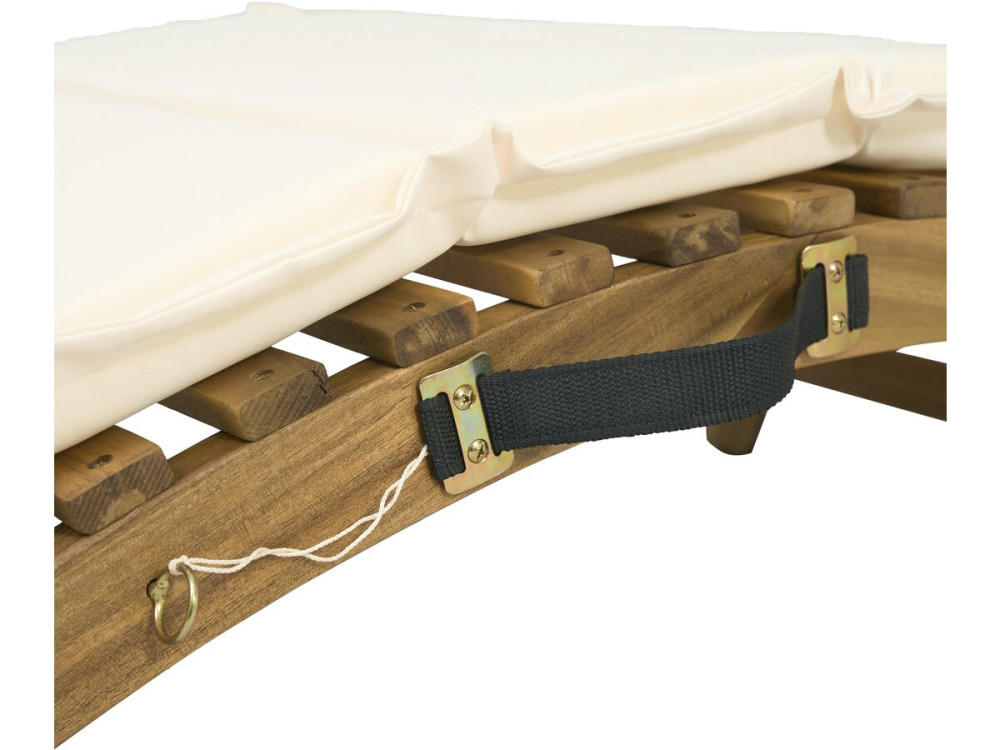 Bain de soleil en bois avec coussins inclus "Jakarta" - Beige