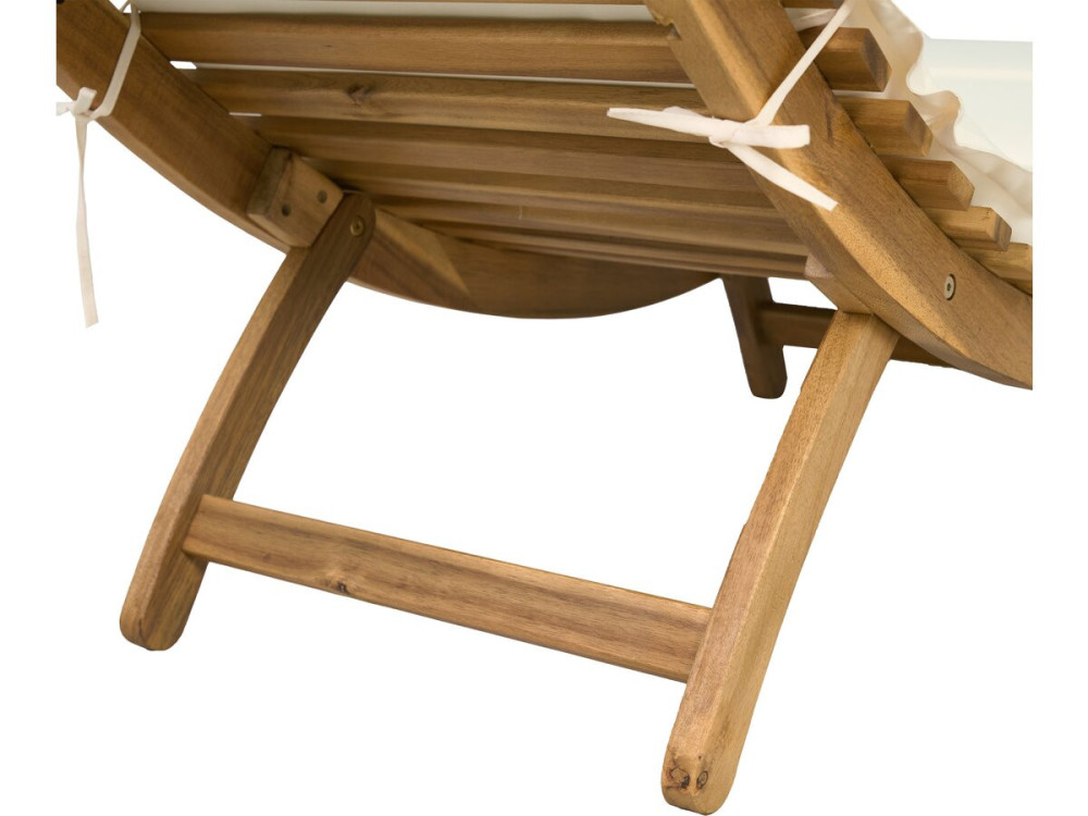 Bain de soleil en bois avec coussins inclus "Jakarta" - Beige
