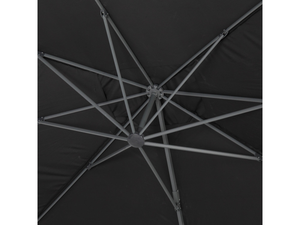 Parasol jardin déporté Alu "Sun 4 " - Rectangle - 3 x 4 m - Noir - Dalles à lester incluses