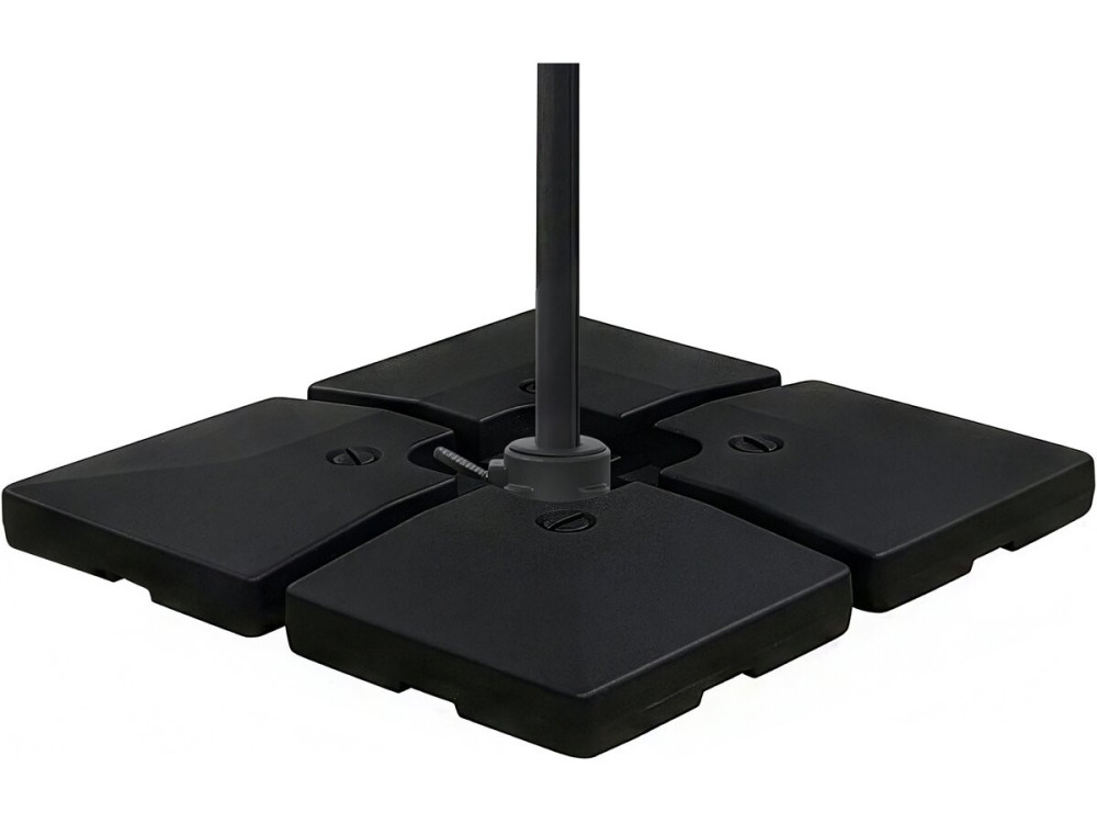 4 Dalles à lester pour gros parasol déporté - 4 x 3 - 104 KG - Noir