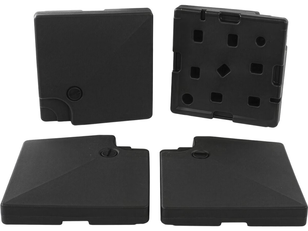 4 Dalles à lester pour gros parasol déporté - 4 x 3 - 104 KG - Noir