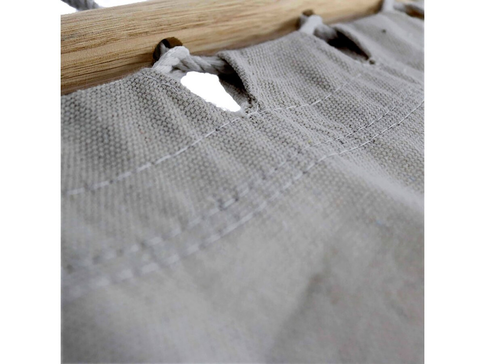 Hamac bois avec toile en coton "Dallas" - 3 m - Gris