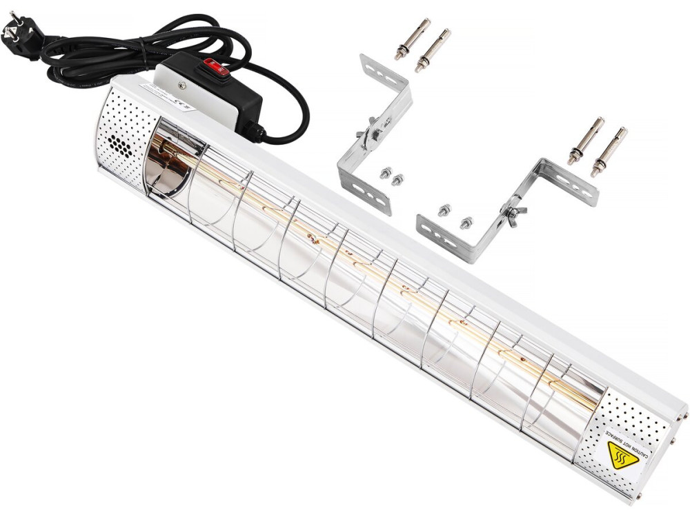 Chauffage de terrasse infrarouge - 2000W - Argenté