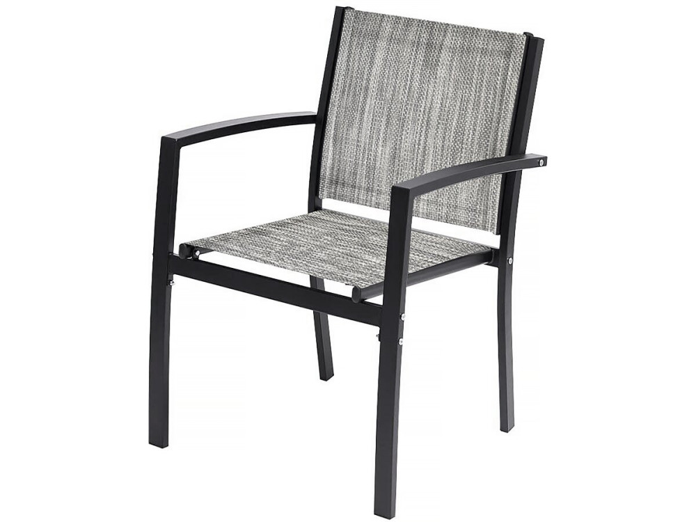 Salon de jardin bas "Lino" - 4 places  - Gris